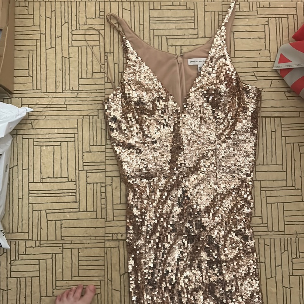 Gold Glitter Dress the Population Dress